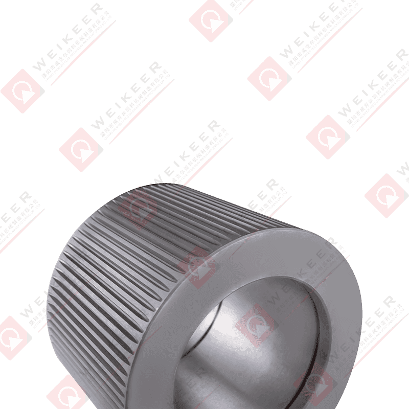 Rolo de pelota de aço com rolamento de extremidade próxima corrugado